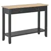Image de Table Console Etagère de Rangement Table d'Entrée avec 2 Tiroirs Table de Couloir Table de Salon Maison Intérieur Salle de Séjour Noir Bois