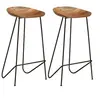Image de Tabourets de bar lot de 2 bois d acacia massif