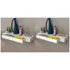 Image de Etagères murales avec tiroirs 2 pcs Blanc 80 cm