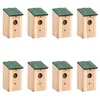 Image de 8 pcs Nichoirs Bois 12x12x22 cm