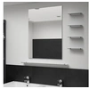 Image de Miroir mural avec 5 étagères Argenté 80 x 60 cm