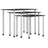 Image de Tables gigognes 3 pcs Noir Verre trempé