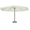 Image de Parasol de Jardin Aluminium Blanc 500 cm Pare Soleil Terrasse Plage 40301