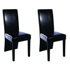 Image de Chaise de salle à manger 2 pcs Cuir artificiel Noir