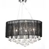 Image de Lustre moderne plafonnier 3 feux 85 pampilles cristal noir 60344