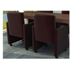 Image de 2 fauteuils simili cuir chocolat à roulettes 60348