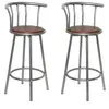 Image de Tabourets de bar lot de 2 marron acier