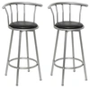 Image de Tabourets de bar lot de 2 noir similicuir