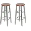 Image de Tabouret de bar lot de 2 métal avec siège en MDF