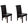 Image de Chaise de salle à manger 2 pcs Cuir artificiel Marron