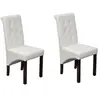 Image de Chaise de salle à manger 2 pcs Cuir artificiel Blanc