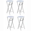 Image de Table de bar 4 pcs avec dessus de table en MDF Blanc