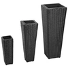Image de Plantenbakken verhoogd 3 st poly rattan zwart40534