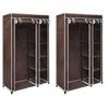 Image de Garde-robe en tissu 2 pcs Marron