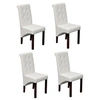 Image de Chaise antique simili cuir blanc (lot de 4)