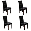 Image de Chaise antique simili cuir noir (lot de 4)