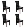Image de Chaise antique simili cuir brun (lot de 4)