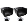 Image de Chaise de bar 2 pcs Cuir artificiel Noir
