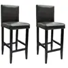 Image de Tabourets de bar lot de 2 noir similicuir
