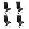 Image de Chaise de salle à manger 4 pcs Cuir artificiel Noir