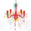 Image de Lustre en cristal multicolore classique plafonnier 5 feux lampe luminaire 240311