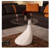 Image de Table basse avec dessus de table en verre rond Blanc brillant