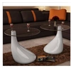 Image de Table basse et dessus de table Verre rond Blanc brillant 2 pcs