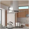 Image de - Hotte - hotte îlot - largeur : 90 cm - profondeur : 54 cm - inox et verre