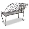 Image de Chaise longue de jardin 128 cm Acier Antique Marron