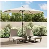 Image de Parasol Blanc Sable Rectangulaire Parasol de Jardin Plage Pare-soleil 40772