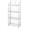 Image de Etagère pour plantes carrée blanche en métal - Contemporain - Design - 4 niveaux