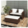 Image de Salon de jardin resine tressee marron 4 pieces 62 x 62 x 62 3 personnes