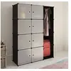 Image de Armoire modulaire 9 compartiments noir et blanc 109x36,5x143 cm