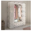 Image de Cabinet modulable avec 18 compartiments blanc 37x146x180,5 cm