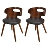 Image de Chaise de salle à manger 2 pcs Cadre en bois Cuir synthétique