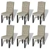 Image de Chaise de salle à manger 6 pcs Tissu Beige
