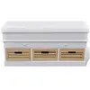 Image de Banc d entrée et de rangement avec coussin 2 tiroirs Blanc