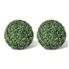 Image de Boules de Buis Artificielles Lot de 2, Ø35 cm, Feuillage Synthétique Vert Mixte, Pour Intérieur et Extérieur, 40872