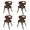 Image de Chaise de salle à manger 4 pcs avec cadre en bois Marron