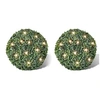 Image de Ronde kunstbuxus 27 cm met solar LED-verlichting (2 stuks)270057