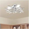 Image de Plafonnier Forme Feuille Acrylique 3 Ampoule Lampe Suspension Lustre 240980