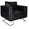 Image de Fauteuil cube avec pieds chromés Noir Similicuir