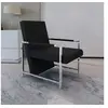 Image de Fauteuil avec pieds chromés Noir Similicuir