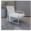 Image de Fauteuil met chromen poten kunstleer wit241007