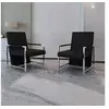 Image de Fauteuils lot de 2 avec cadre chromé noir similicuir