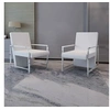 Image de Lot de 2 Fauteuils Cubiques Blanc Pieds Chromées de Très Bonne Qualité 270180