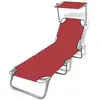 Image de Chaise longue L. 58 cm en acier H. 27 cm gris non empilable pliable