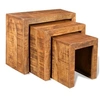 Image de Table gigogne 3 pcs Bois massif de manguier