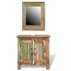 Image de Ensemble meuble sous vasque et miroir en bois massif recyclé