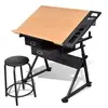 Image de Table à dessin inclinable 2 tiroirs et tabouret